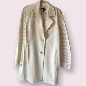 Chicos-winter white-sweater coat chicos size 3= XL